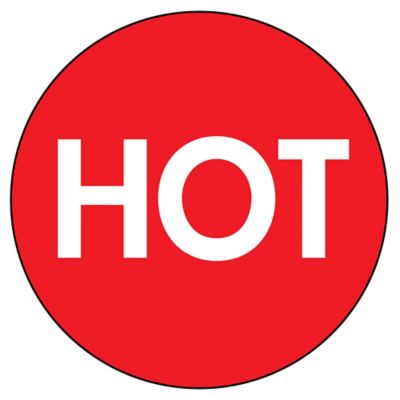 Circle High Gloss Shipping Labels - "Hot", 2" S-8256