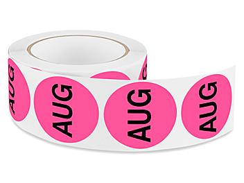 Circle Months of the Year Labels - "AUG", 2" S-8307