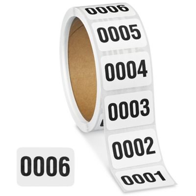 Consecutive Number 1 - 1000 1/2 Round Stickers - InStock Labels
