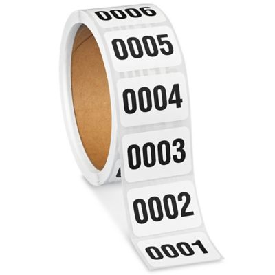 Consecutive Number 1 - 1000 1/2 Round Stickers - InStock Labels