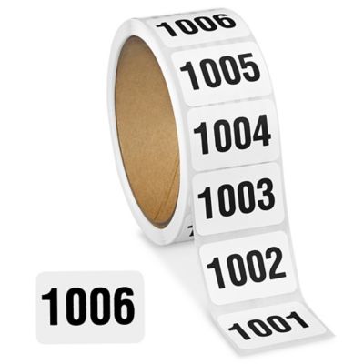 1000 Consecutive Sequential Numbering Labels Adhesive Number