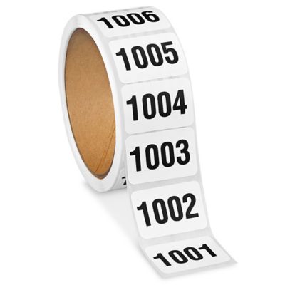 1000 Consecutive Sequential Numbering Labels Adhesive Number