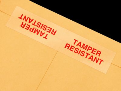 "Tamper Resistant" Labels - Clear, 1 1/2 x 6 3/4" S-8325
