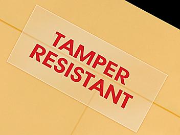 "Tamper Resistant" Labels - Clear, 1 1/2 x 6 3/4" S-8325