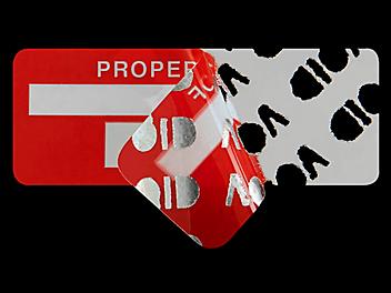 Tamper Evident Labels - "Property of", #0001-0100 S-8326