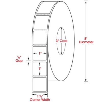 Industrial Thermal Transfer Labels - 1 x 1