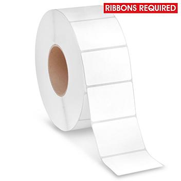 Industrial Weatherproof Thermal Transfer Labels - Polypropylene, White, 3 x 2", Ribbons Required S-8412