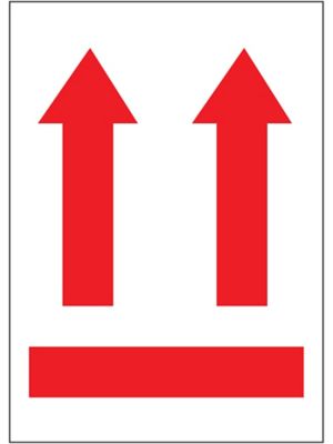 International Safe Handling Labels - Red Arrows, 3 x 4"