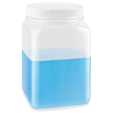 Square Wide-Mouth Plastic Jars - 16 oz S-8506