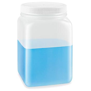 Square Wide-Mouth Plastic Jars Bulk Pack - 16 oz S-8506B
