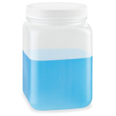 Square Wide-Mouth Plastic Jars - 32 oz S-8507