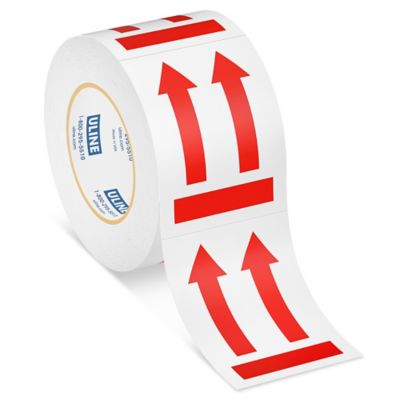 International Safe Handling Labels - Red Arrows, 3 x 4