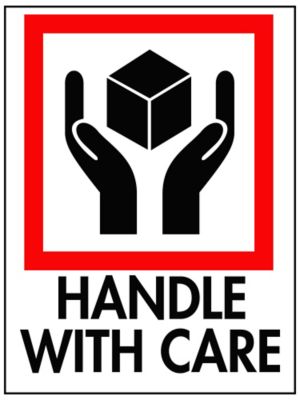 International Safe Handling Labels - "Handle With Care", 3 x 4"