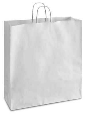 White Paper Shopping Bags - 16 x 6 x 19 1/4", Queen S-8520