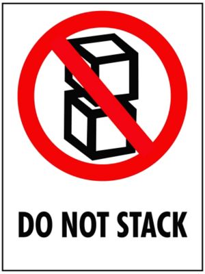 International Safe Handling Labels - "Do Not Stack", 3 x 4"