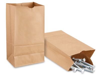 Kraft Paper Grocery Bags, #10 - 6 5/16 x 4 1/8 x 13 3/8