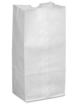 Paper Grocery Bags - 5 x 3 1/4 x 9 3/4", #4, White S-8534