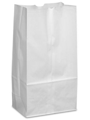 Folded Top Paper Bags White Ribbon Handles