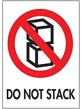 International Safe Handling Labels - "Do Not Stack", 3 x 4" S-853
