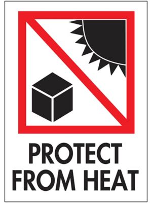International Safe Handling Labels - "Protect from Heat", 3 x 4"