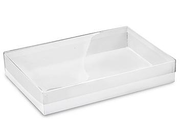 Clear Lid Boxes with White Base - 9 5/8 x 6 3/8 x 1 5/8" S-8542
