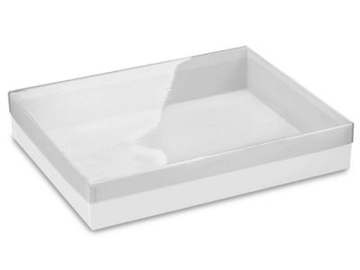 Cajas con Tapa Transparente y Base Blanca - 4 x 4 x 1, 102 x 102 x 25 mm  S-13198 - Uline