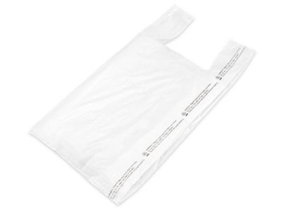 Choice 1/10 Size .55 Mil White Unprinted Embossed Medium-Duty Plastic  T-Shirt Bag - 1500/Case