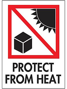 International Safe Handling Labels - "Protect from Heat", 3 x 4"