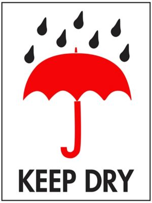Étiquettes adhésives internationales pour manipulation sécuritaire – « Keep Dry » – 3 x 4 po