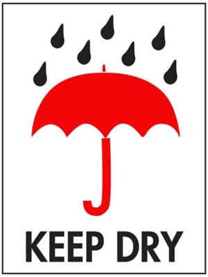 International Safe Handling Labels - "Keep Dry", 3 x 4"