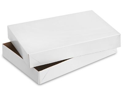 White 2 Piece Hat Box 14 inch x 14 inch x 7 inch | Quantity: 25 by Paper Mart