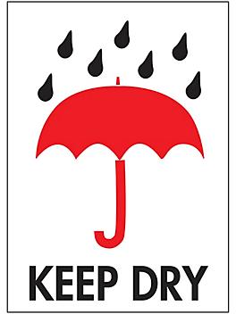 International Safe Handling Labels - "Keep Dry", 3 x 4" S-855