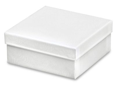 Jewelry Boxes - 3 1/2 x 3 1/2 x 1 1/2", White Swirl S-8561