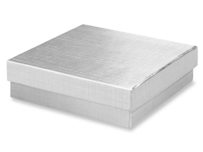 Jewelry Boxes - 3 1/2 x 3 1/2 x 1", Silver S-8563SIL