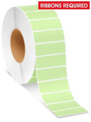 Industrial Thermal Transfer Labels - Green, 3 x 1", Ribbons Required S-8566G