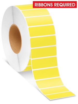 Industrial Thermal Transfer Labels - Yellow, 3 x 1", Ribbons Required S-8566Y