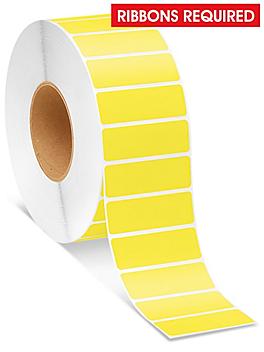 Industrial Thermal Transfer Labels - Yellow, 3 x 1", Ribbons Required S-8566Y