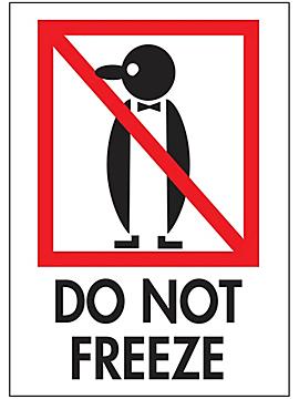International Safe Handling Labels - "Do Not Freeze", 3 x 4"