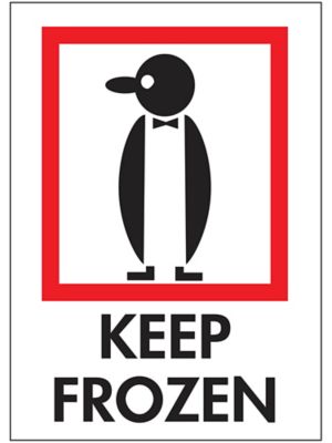 International Safe Handling Labels - "Keep Frozen", 3 x 4"