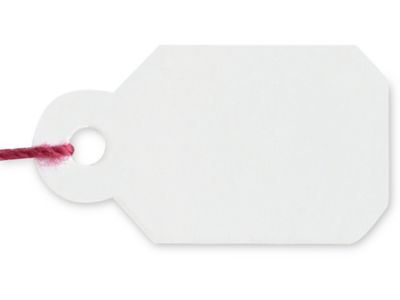 Jewelry Merchandise Tags - 3/8 x 13/16", Prestrung, Magenta String S-8574M