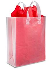 Pink  Frosty Shopper Gift Bags Lot Of 30 Uline 4 Mil 5-3/4 x 3-1/4 x 8-3/8 New 