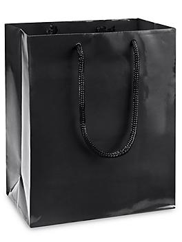High Gloss Shopping Bags - 8 x 4 x 10", Cub, Black S-8586BL