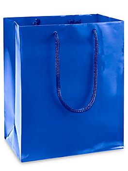 High Gloss Shopping Bags - 8 x 4 x 10", Cub, Blue S-8586BLU
