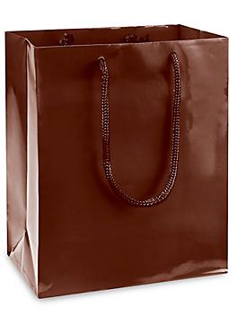 High Gloss Shopping Bags - 8 x 4 x 10", Cub, Chocolate S-8586CHOC