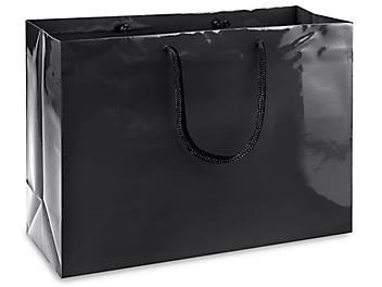 High Gloss Shopping Bags - 16 x 6 x 12", Vogue, Black S-8587BL
