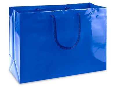 High Gloss Shopping Bags - 16 x 6 x 12, Vogue, Metallic Gold S-11622GOLD -  Uline