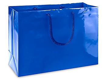 High Gloss Shopping Bags - 16 x 6 x 12", Vogue, Blue S-8587BLU