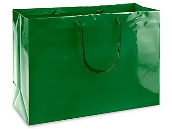 High Gloss Shopping Bags - 16 x 6 x 12", Vogue, Green S-8587G