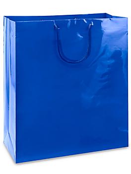 High Gloss Shopping Bags - 16 x 6 x 19 1/4", Queen, Blue S-8588BLU