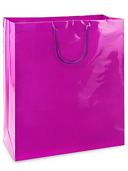 High Gloss Shopping Bags - 16 x 6 x 19 1/4", Queen, Purple S-8588PUR